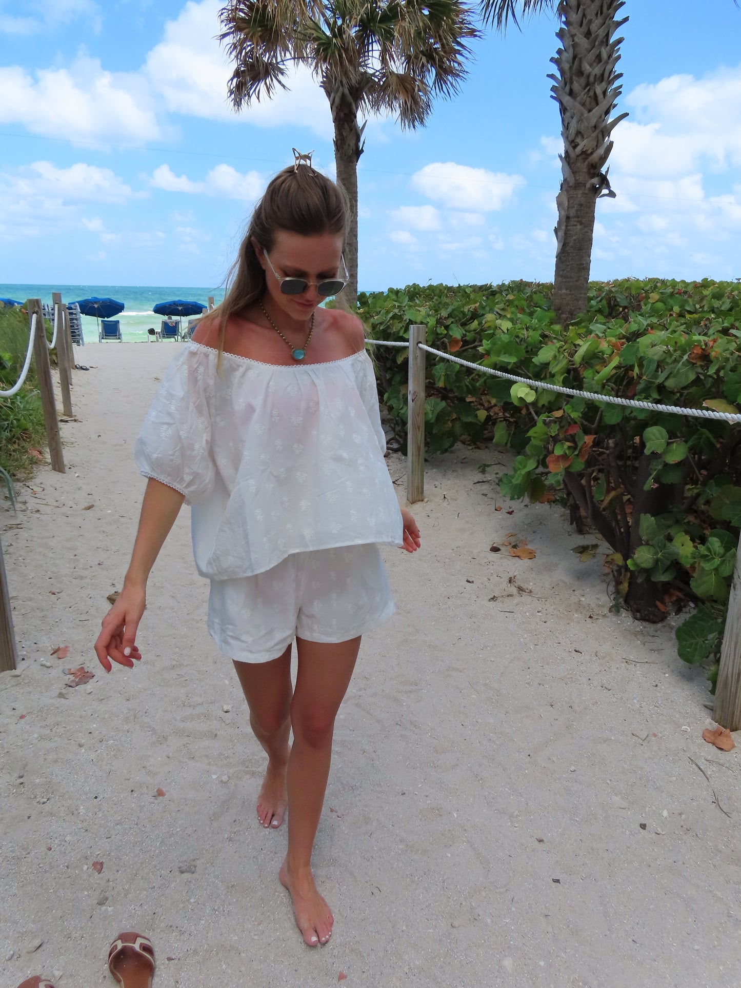 The Dream Short Set - White Daisy
