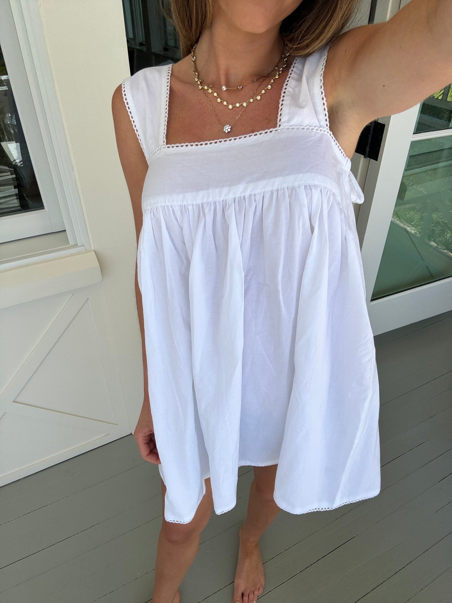 Tie Sleep Dress - White