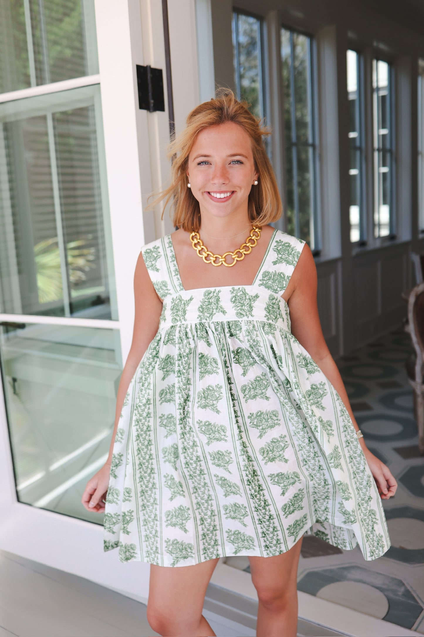 Tie Sleep Dress - Garden Green