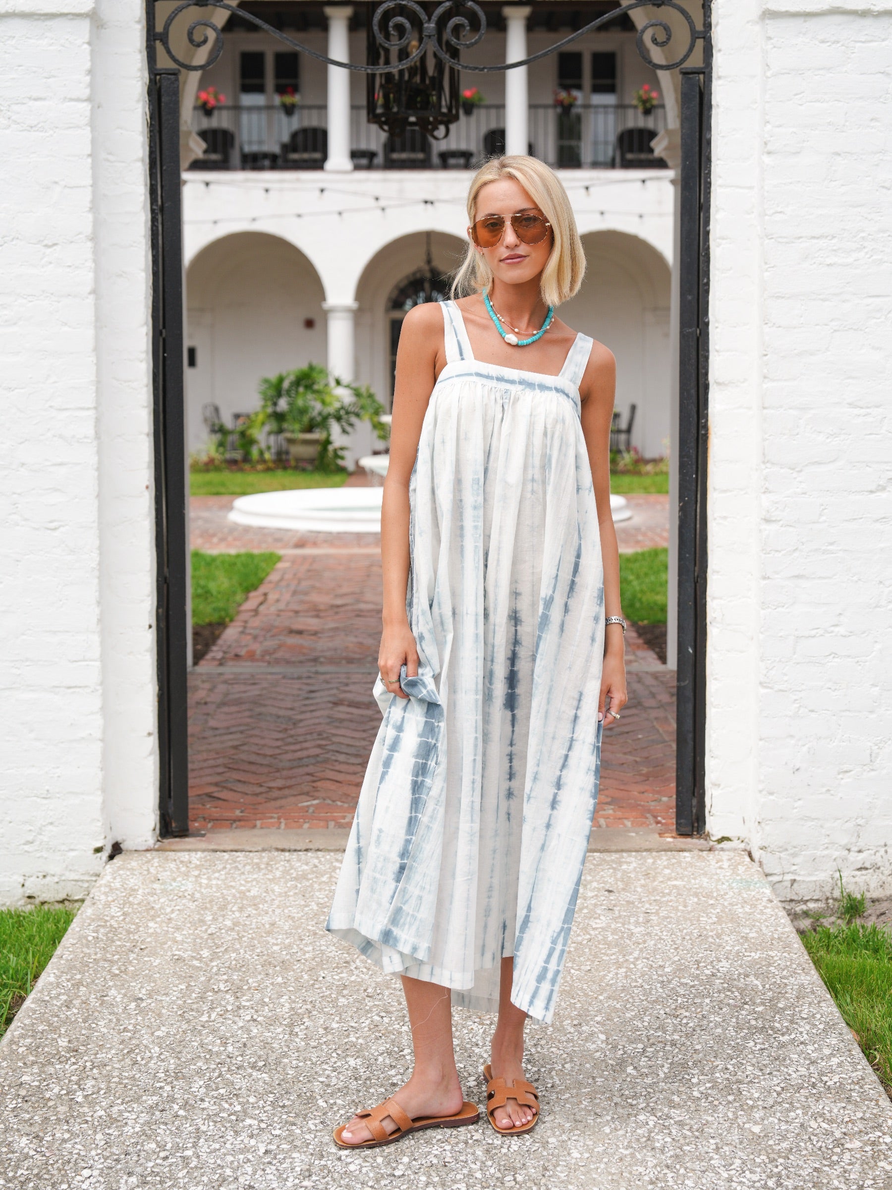 blue white tie dye maxi dress Shifted Thoughts Tie Dye Maxi Dress FINAL SALE