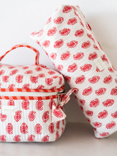 Quilted Hair Tool Bag - Pinkberry Paisley