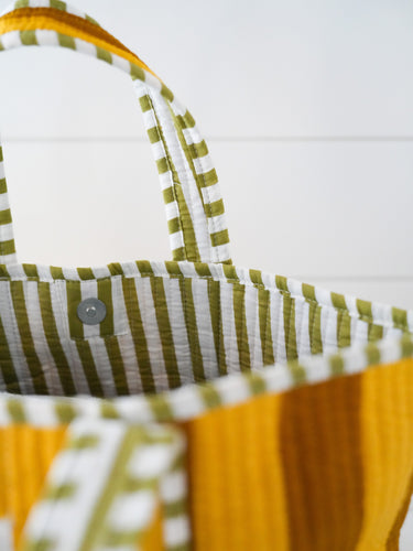 Olivia Tote - Daffodil Stripe