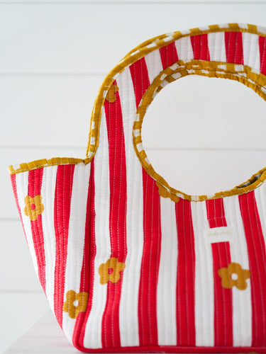 Reese Tote - Cherry Stripe Daisy