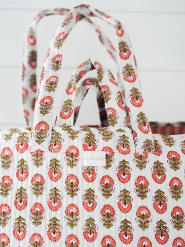 Darby Tote - Spring Coral Bloom