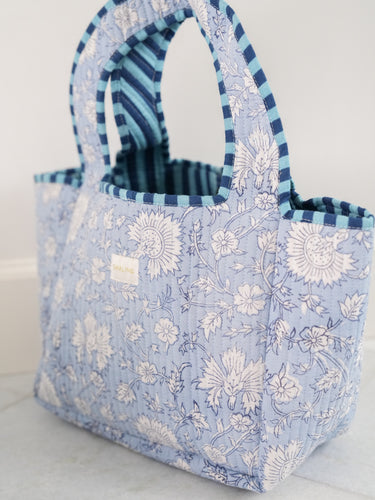 Reese Tote - Soft Blue Floral