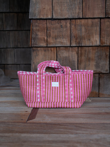 Olivia Tote - Pink Paloma Stripe