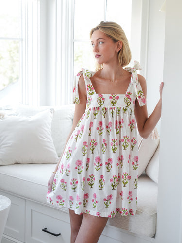 Tie Dress - Blush Daisy