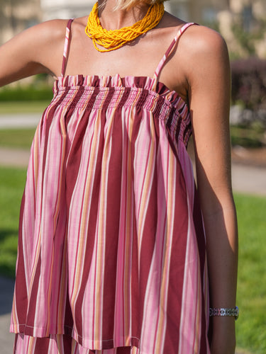 Stevie Set - Pink Cosmo Stripe