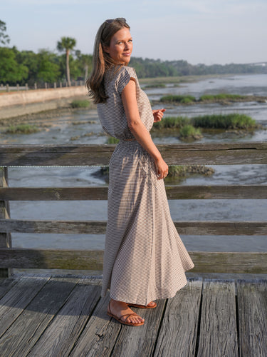 The Amelia Set - Brown and White Stripe