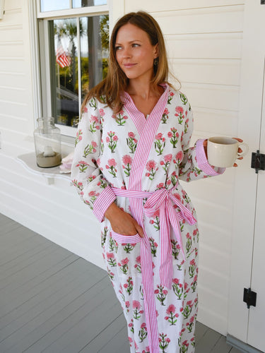 Lounge Robe - Blush Daisy
