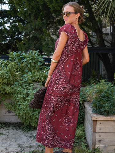 The McKenzie Maxi - Maroon Bandana