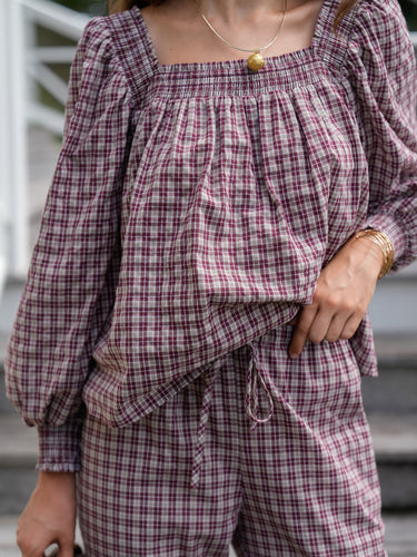 The Quinn Set - Maroon Windowpane Plaid