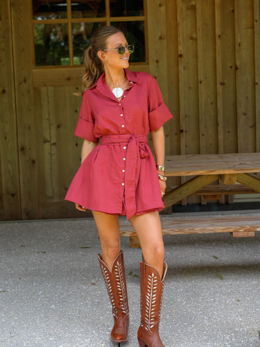 The Georgia Set - Crimson Linen