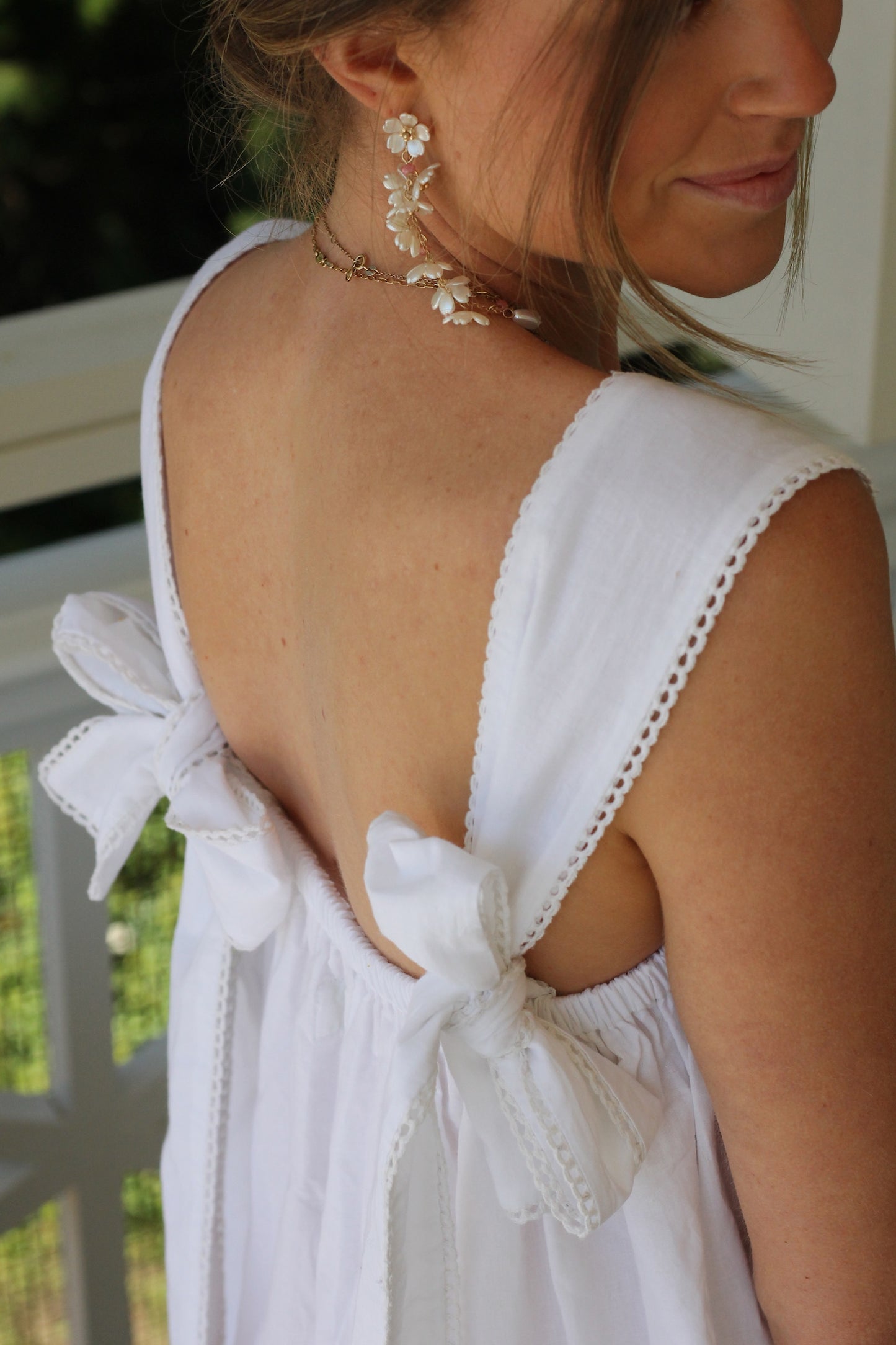 Tie Sleep Dress - White