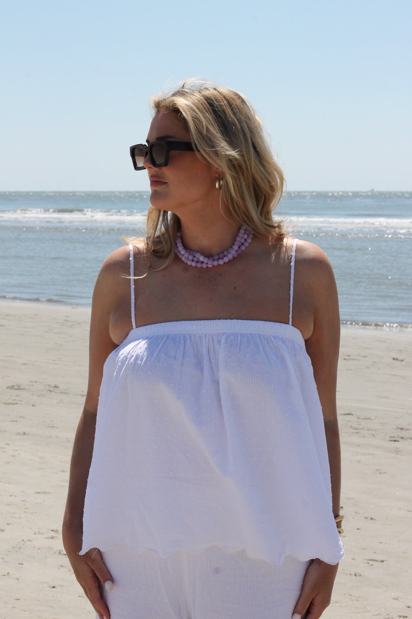 The Dottie Set in White Swiss Dot