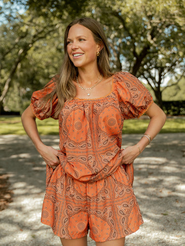 The Madeline Set - Burnt Orange Bandana