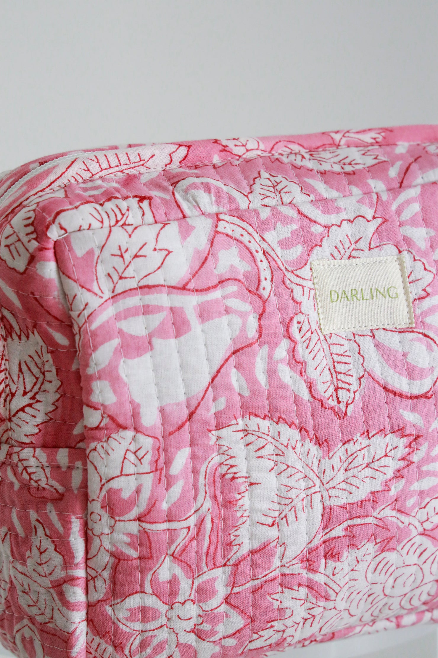 Quilted Cosmetic Bag - Pinky Promise