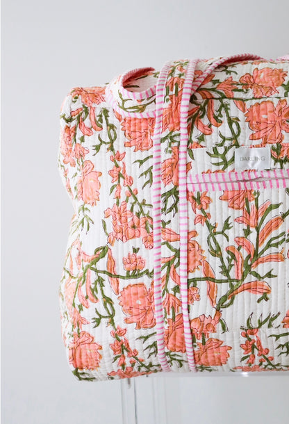 Weekender Bag in Peachy Floral