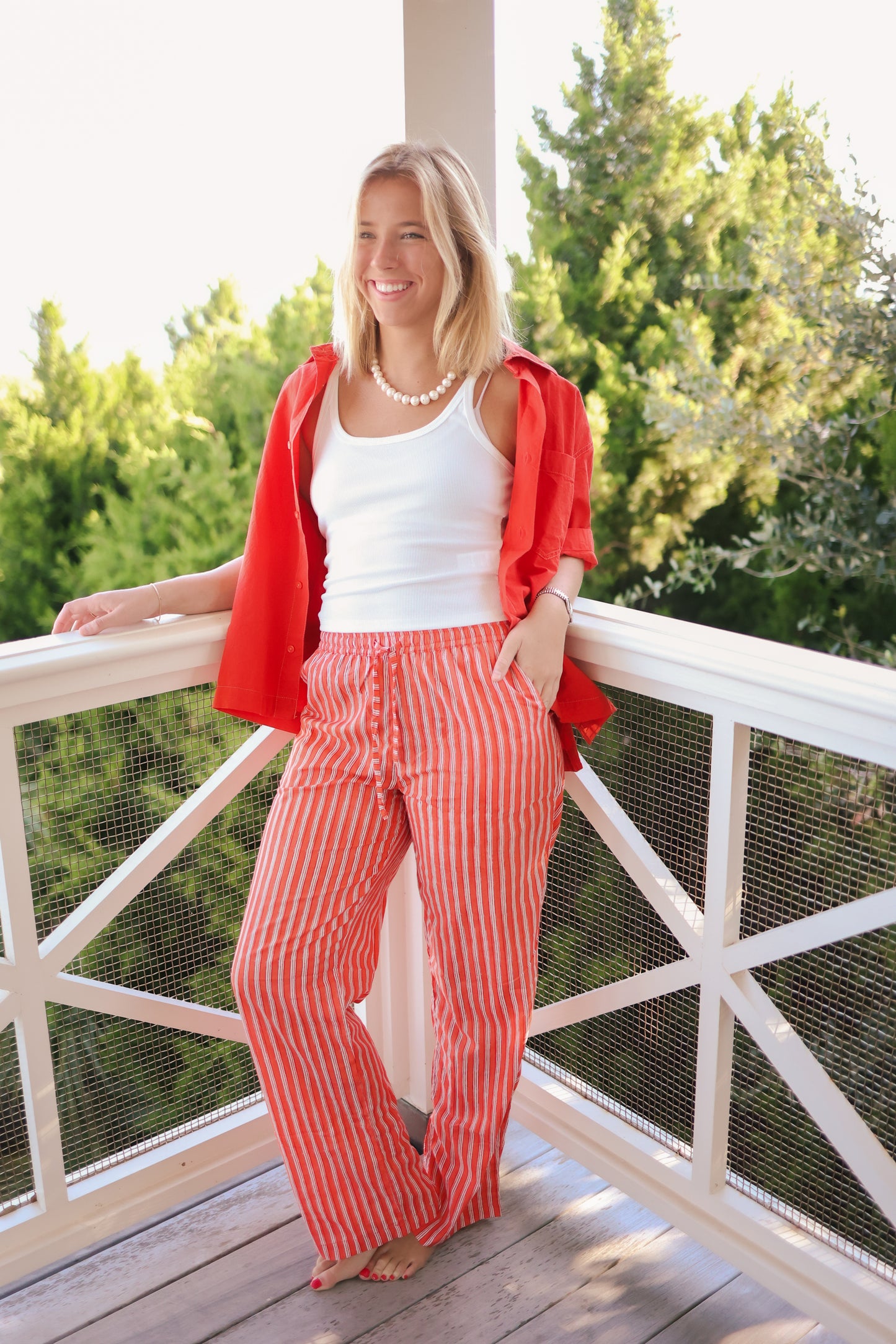 Lounge Pants - Orange Stripe