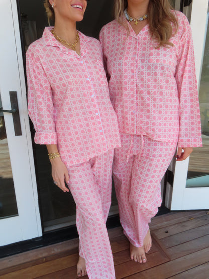 Cozy Pajama Set - Pink Sugar Lattice