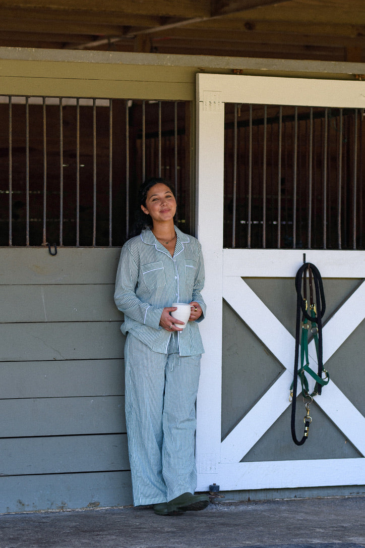 Cozy Pajama Set - Evergreen Stripe