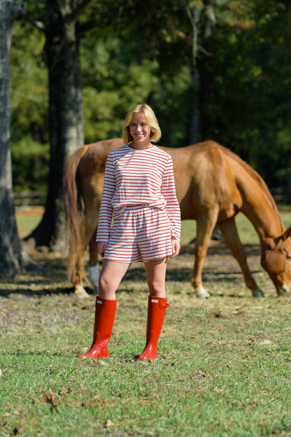 Perfect Pima PJ Set - Red and White Stripe