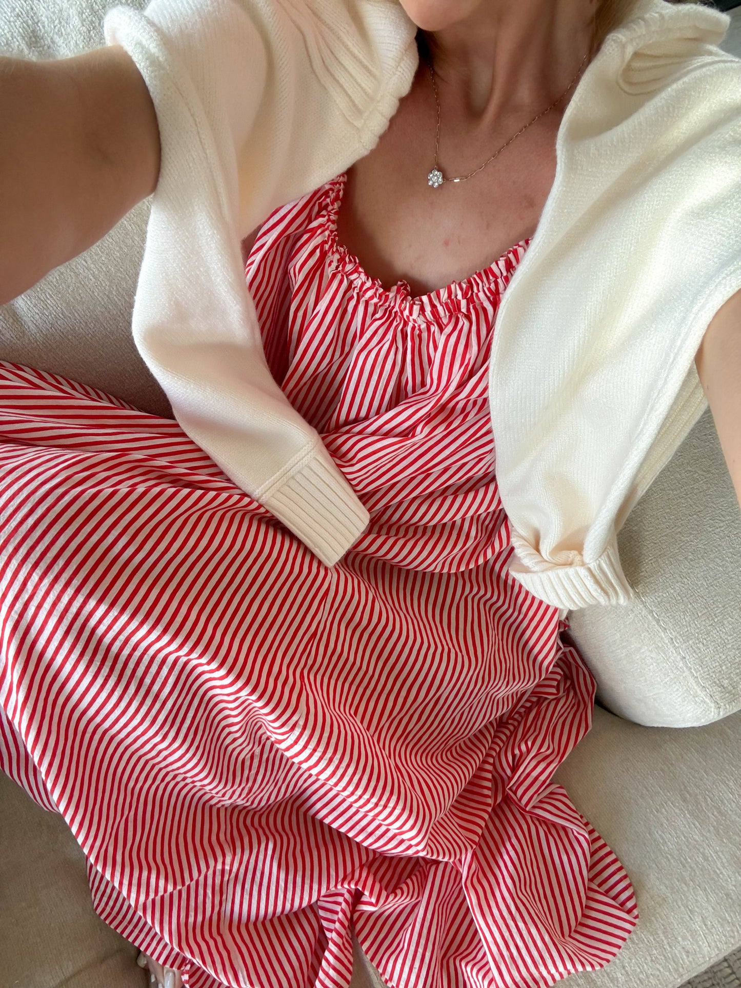 Long Nightgown - Red and White Stripe