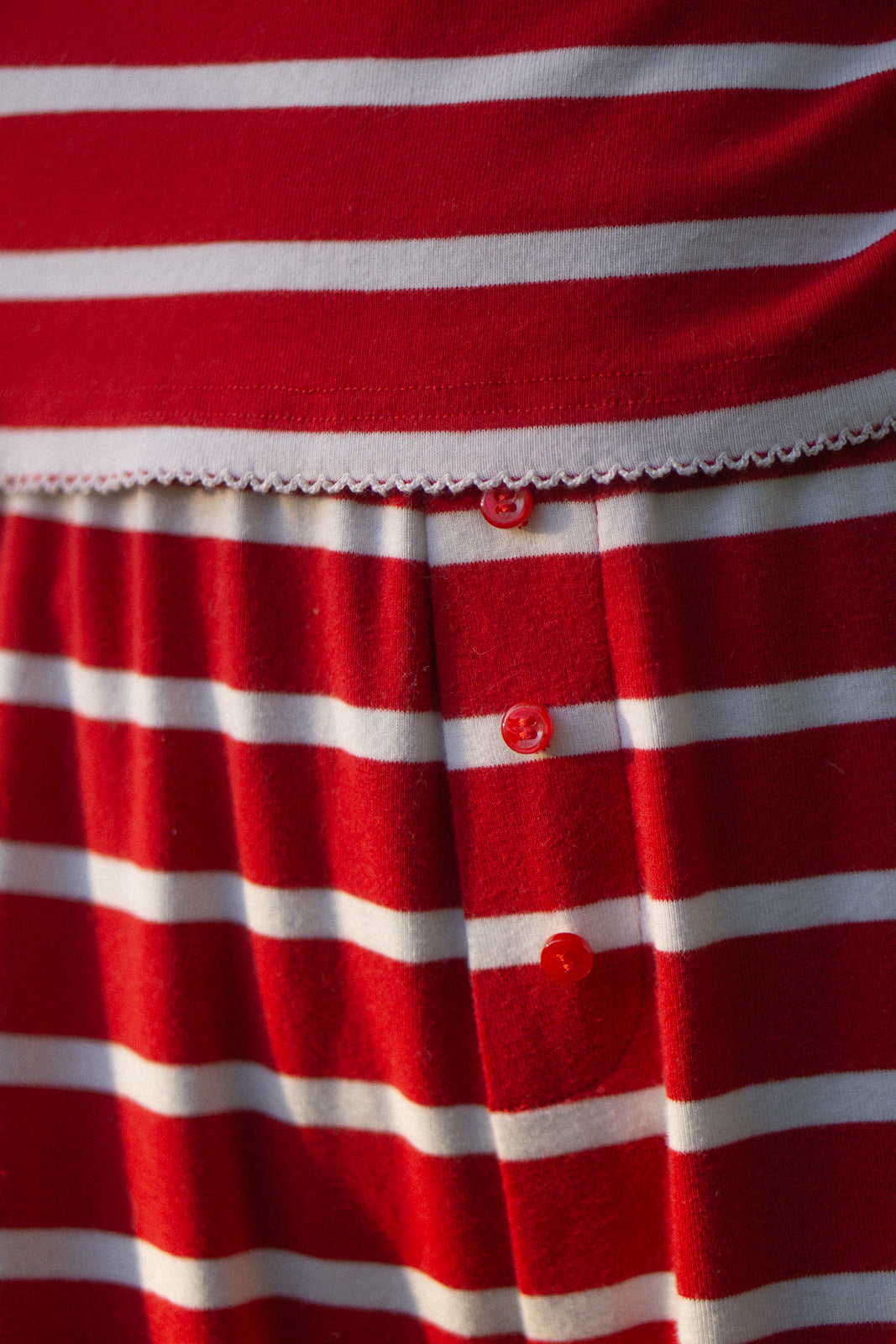 Perfect Pima PJ Set - Red French Stripe