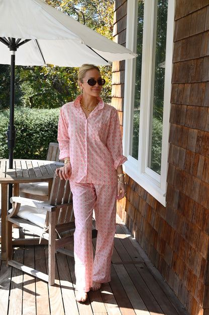 Cozy Pajama Set - Pink Sugar Lattice