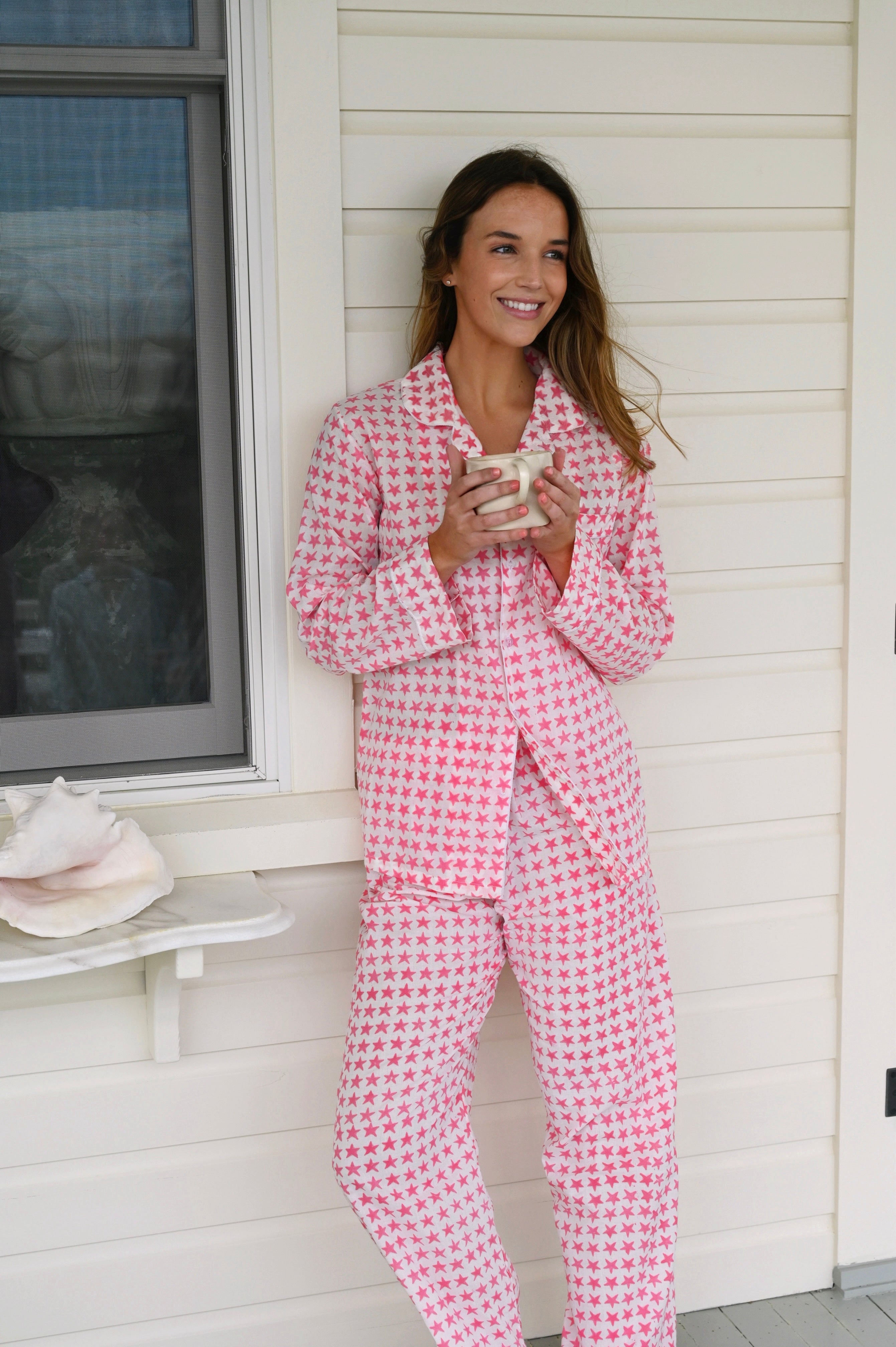Cozy Pajama Set - Pink Star - Long / Long