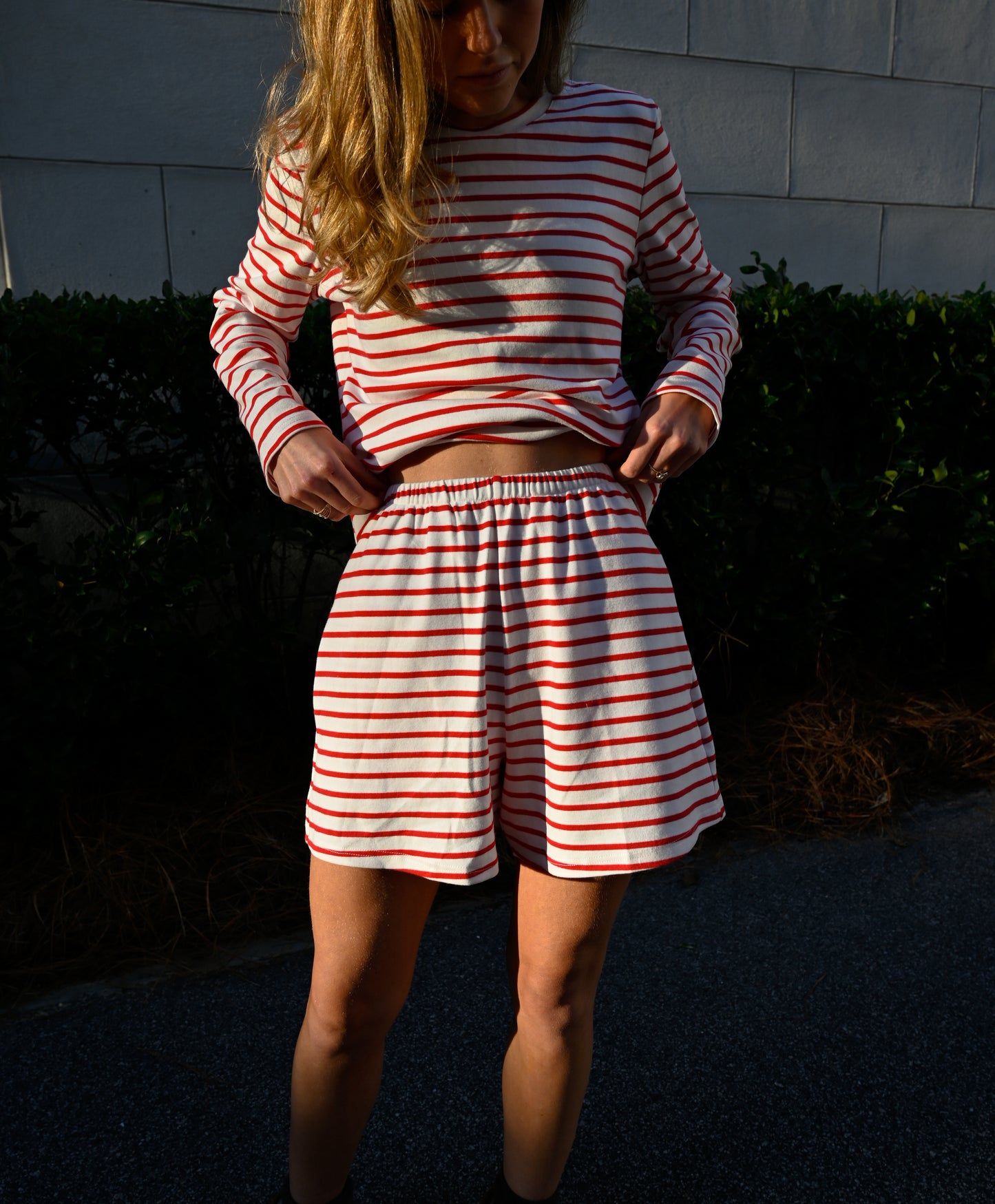 Perfect Pima PJ Set - Red and White Stripe