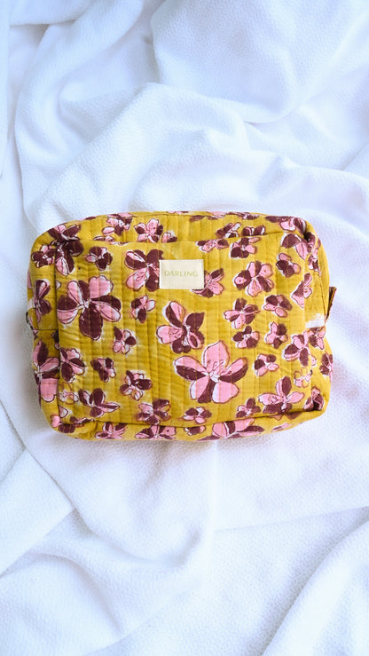 Quilted Cosmetic Bag - Honeysuckle