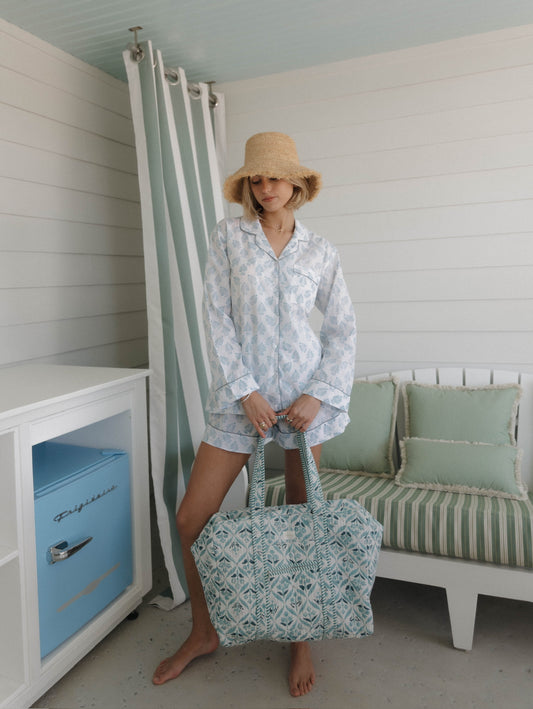 Blue Palm PJ Set - Long / Short