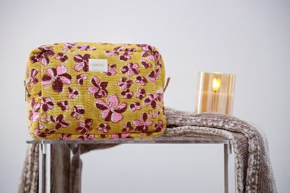 Quilted Cosmetic Bag - Honeysuckle