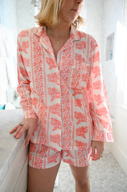 Pink English Rose PJ Set - Long / Short