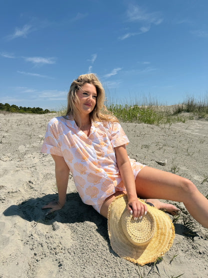 Tangerine Scallop Shell Set - Short / Short