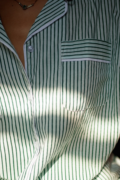 Cozy Pajama Set - Evergreen Stripe