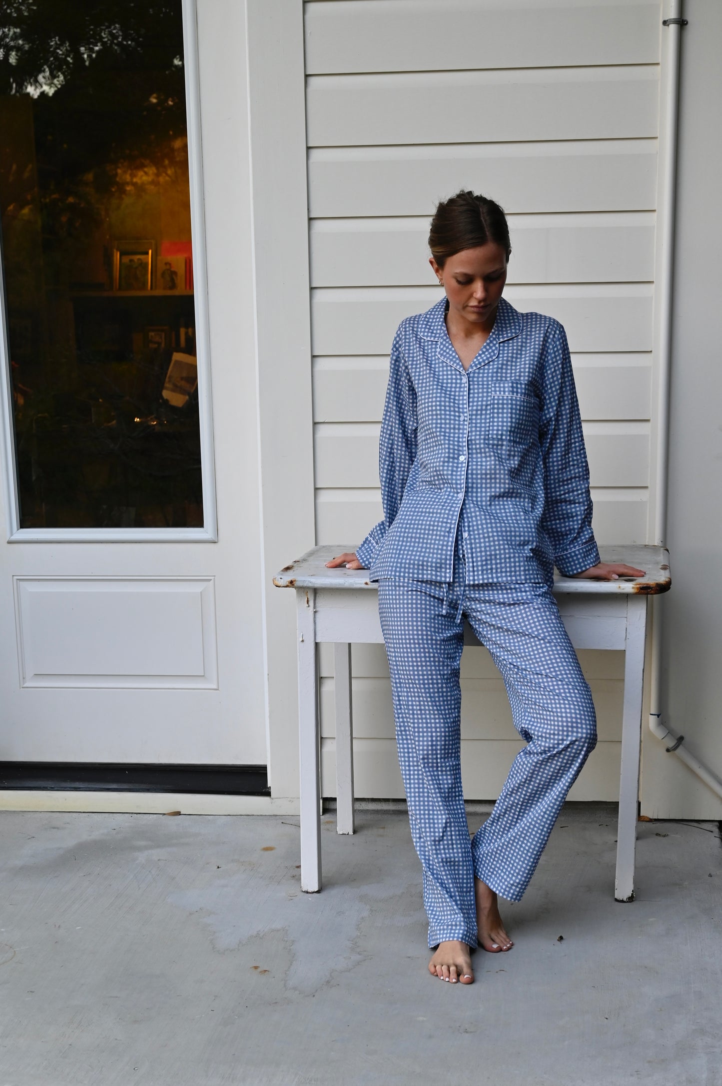 Cozy Pajama Set - Blue Gingham