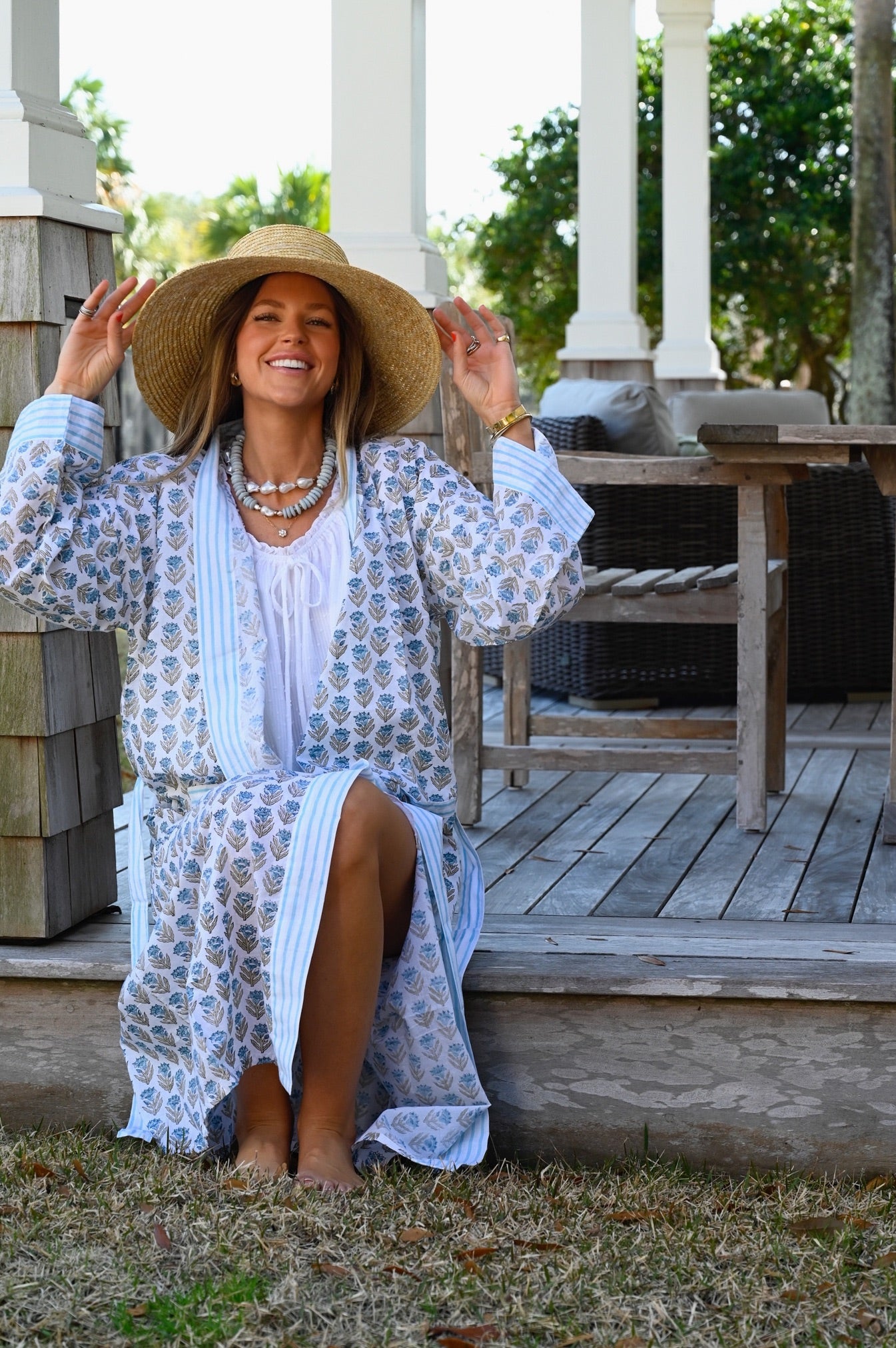 Bathrobe in Blue Cornflower - Long