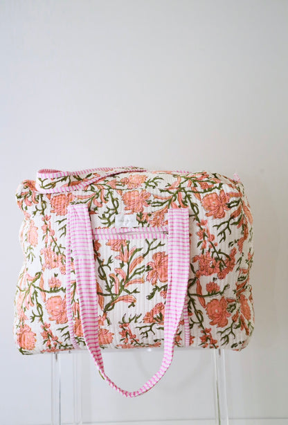 Weekender Bag in Peachy Floral