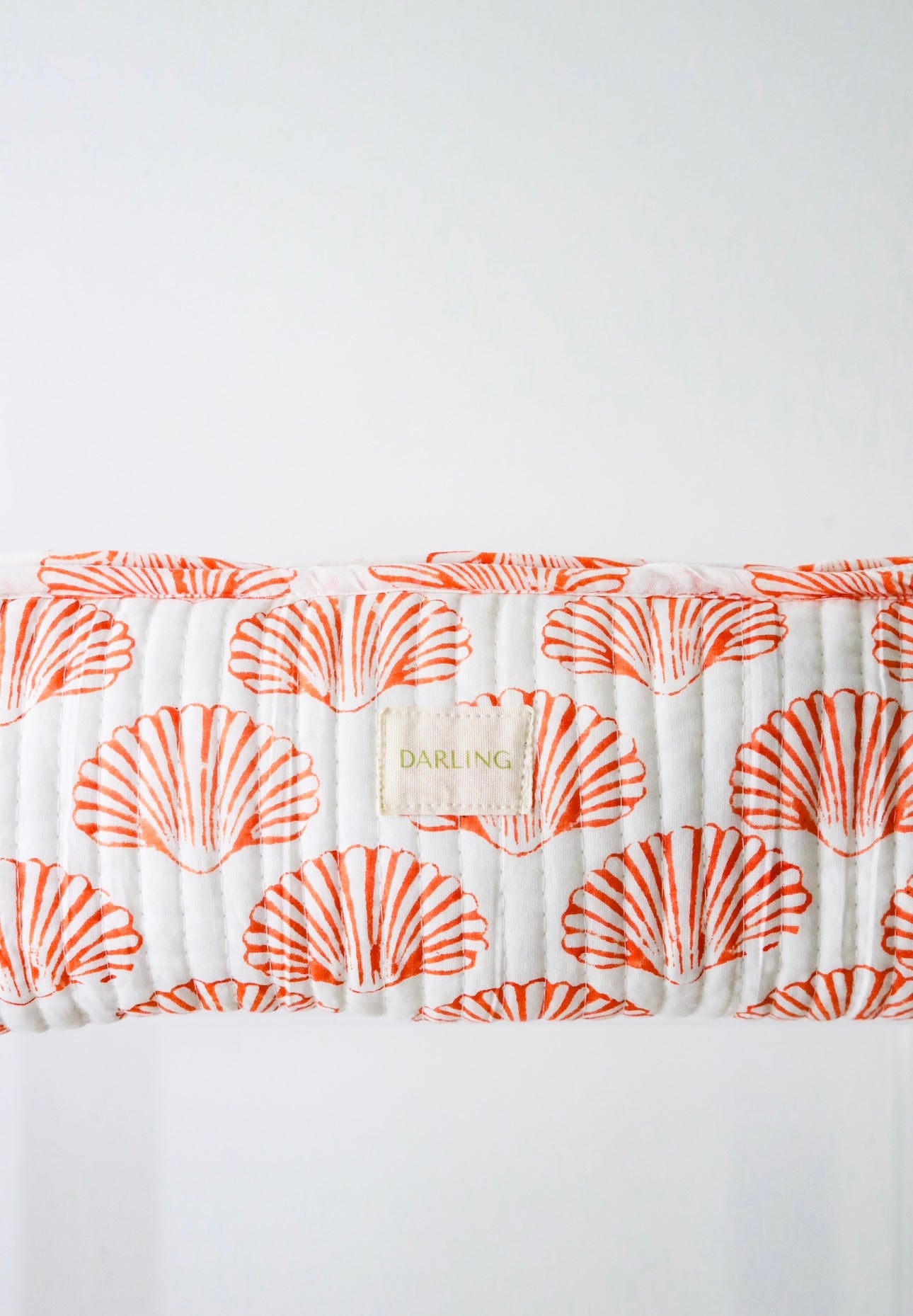 Quilted Hair Tool Bag - Orange Scallop Shell