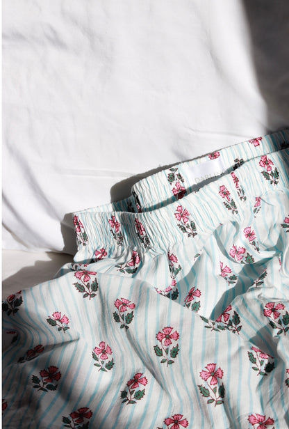 Boxer Shorts - Blue Carnation Stripe