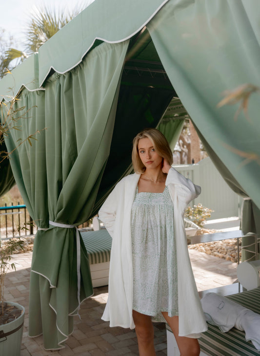 Tie Sleep Dress - Sea Glass Green