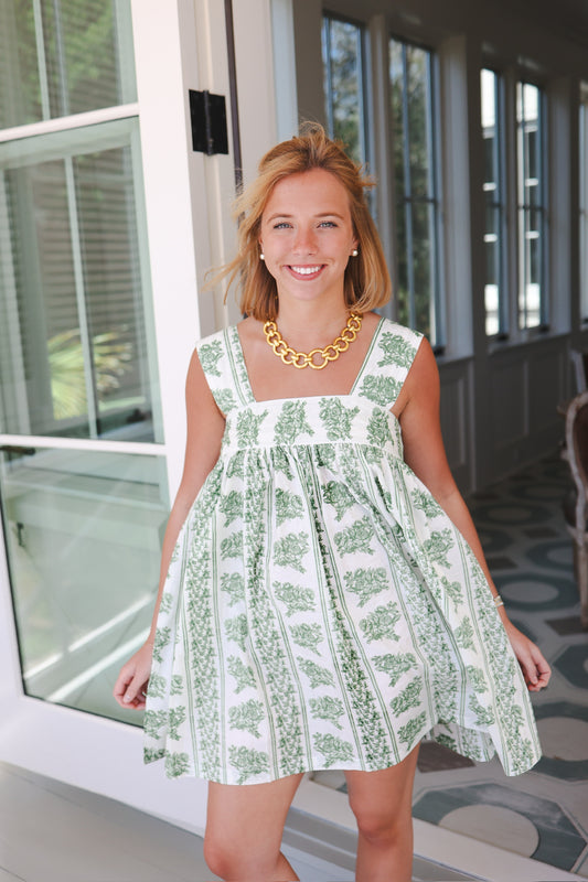 Tie Sleep Dress - Garden Green
