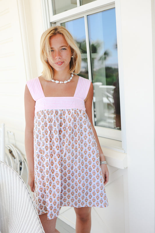 Tie Sleep Dress - Spring Sorbet