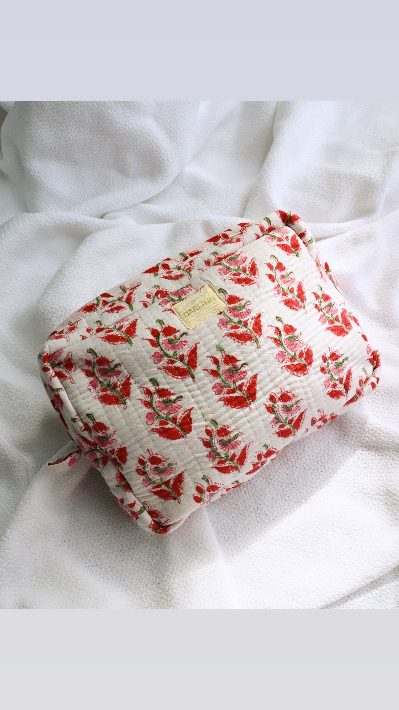 Quilted Cosmetic Bag - Scarlet Sage