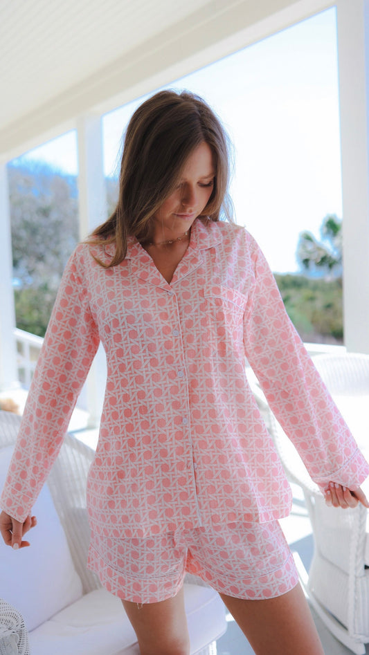 Pink Sugar Lattice PJ Set - Long/Short