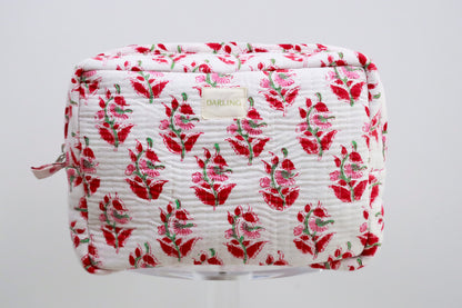 Quilted Cosmetic Bag - Scarlet Sage