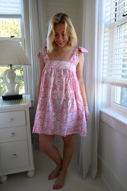 Tie Sleep Dress - Blushing Garden