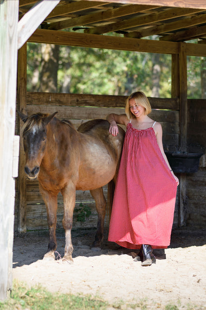 Long Nightgown - Red Gingham